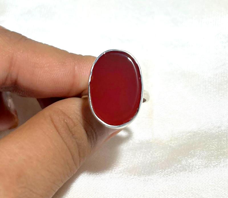 925 Silver Ring Akik Gemstone