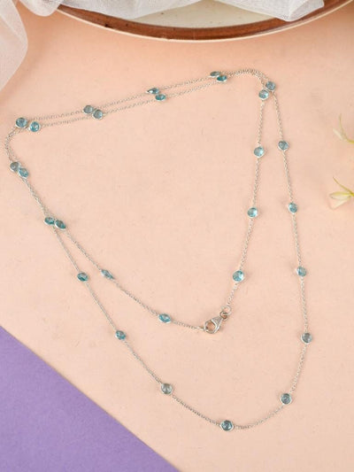 Natural Blue Topaz Necklace