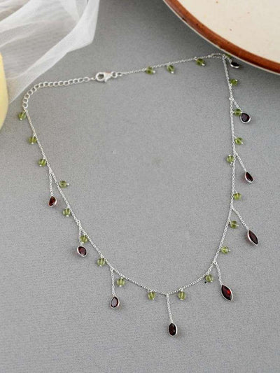 Natural Garnet Peridot Necklace