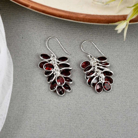 Natural Garnet Earrings