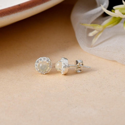 Natural Pearls Zirconia Earrings