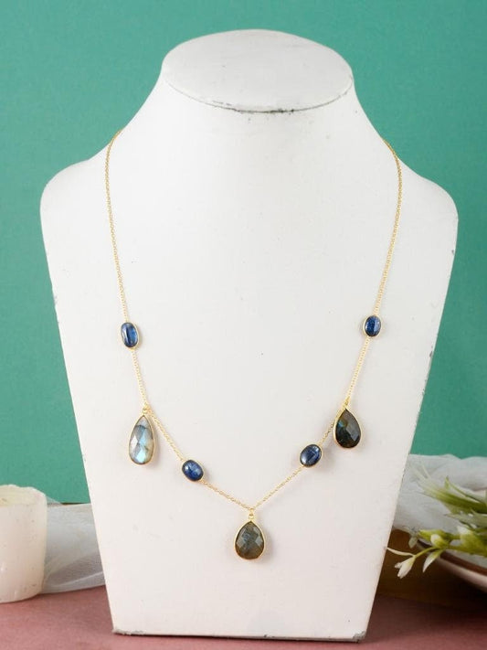Natural Kyanite Labradorite Necklace