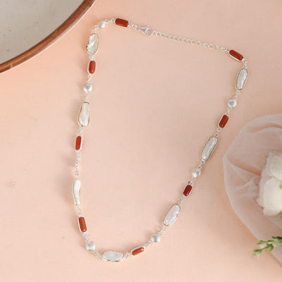 Natural Pearl Coral Necklace