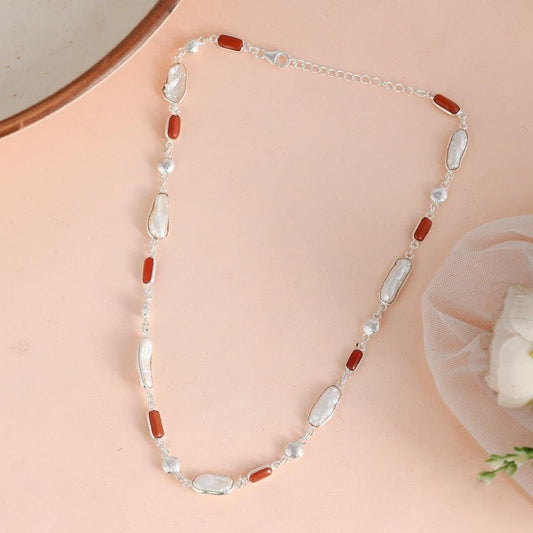 Natural Pearl Coral Necklace