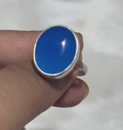 925 Silver Ring Akik Gemstone