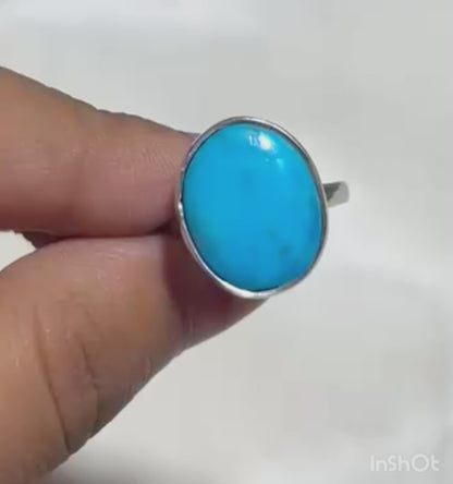 925 Silver Ring Firoza Gemstone Ring