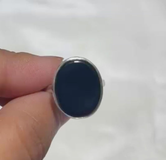 925 Silver Ring Akik Gemstone Ring